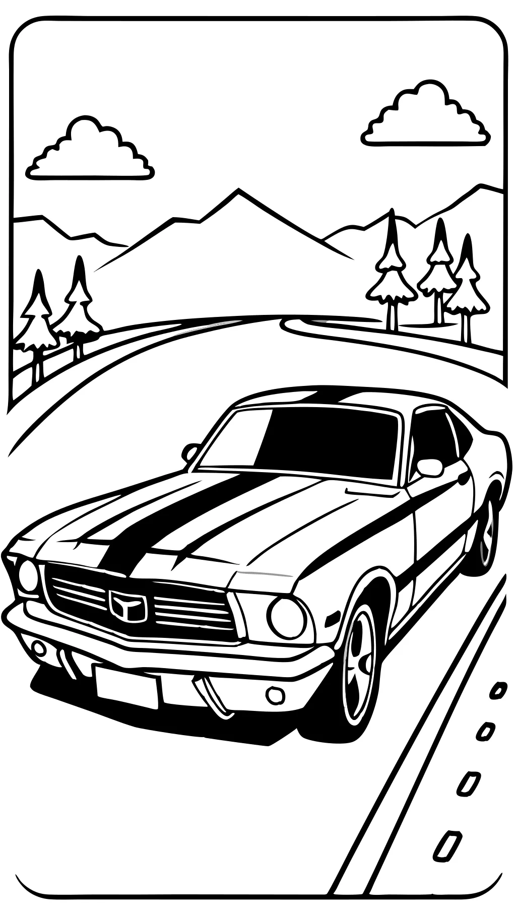 Página para colorear de Ford Mustang